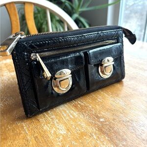 Marc Jacobs Vintage Black Leather Wallet with dual locks